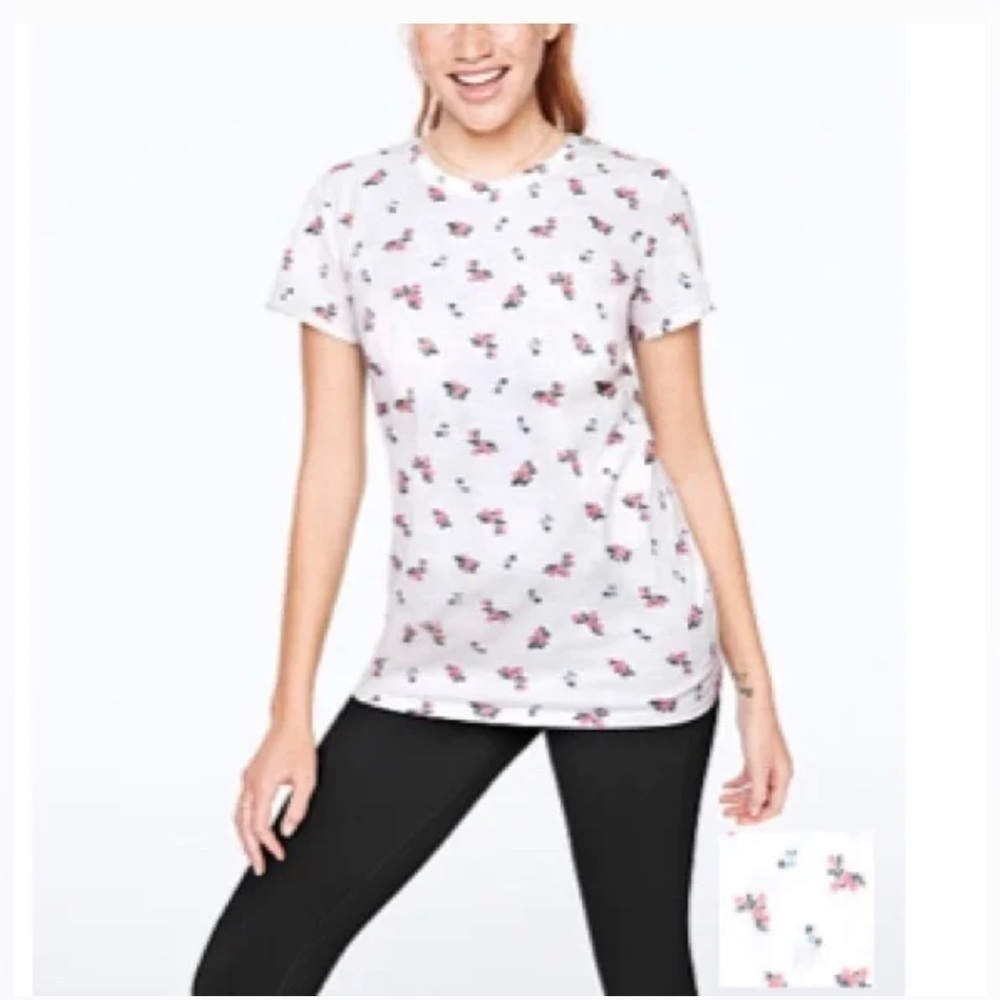 PINK VICTORIA'S SECRET Floral Short Sleeve Tee - Picture 2 of 6
